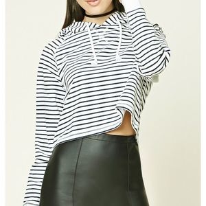 Stripped cropped hoodie